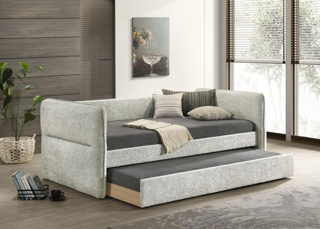 Philipa Light Grey Daybed with Trundle by Crown Mark at Eve Furniture