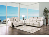 Phineas Beige Power Top Grain Leather Match Reclining Sofa & Loveseat by Furniture of America at Eve Furniture
