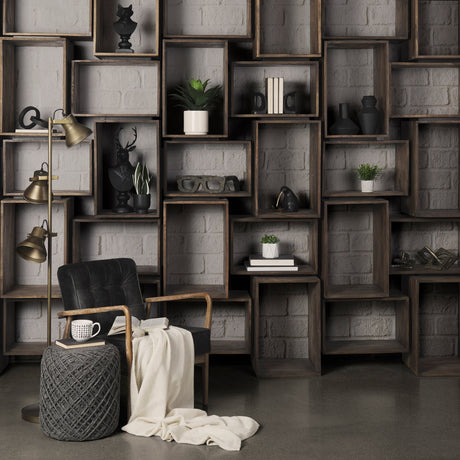 Phineas Black Leather W/ Brown Wooden Frame Accent Chair by Mercana at Eve Furniture
