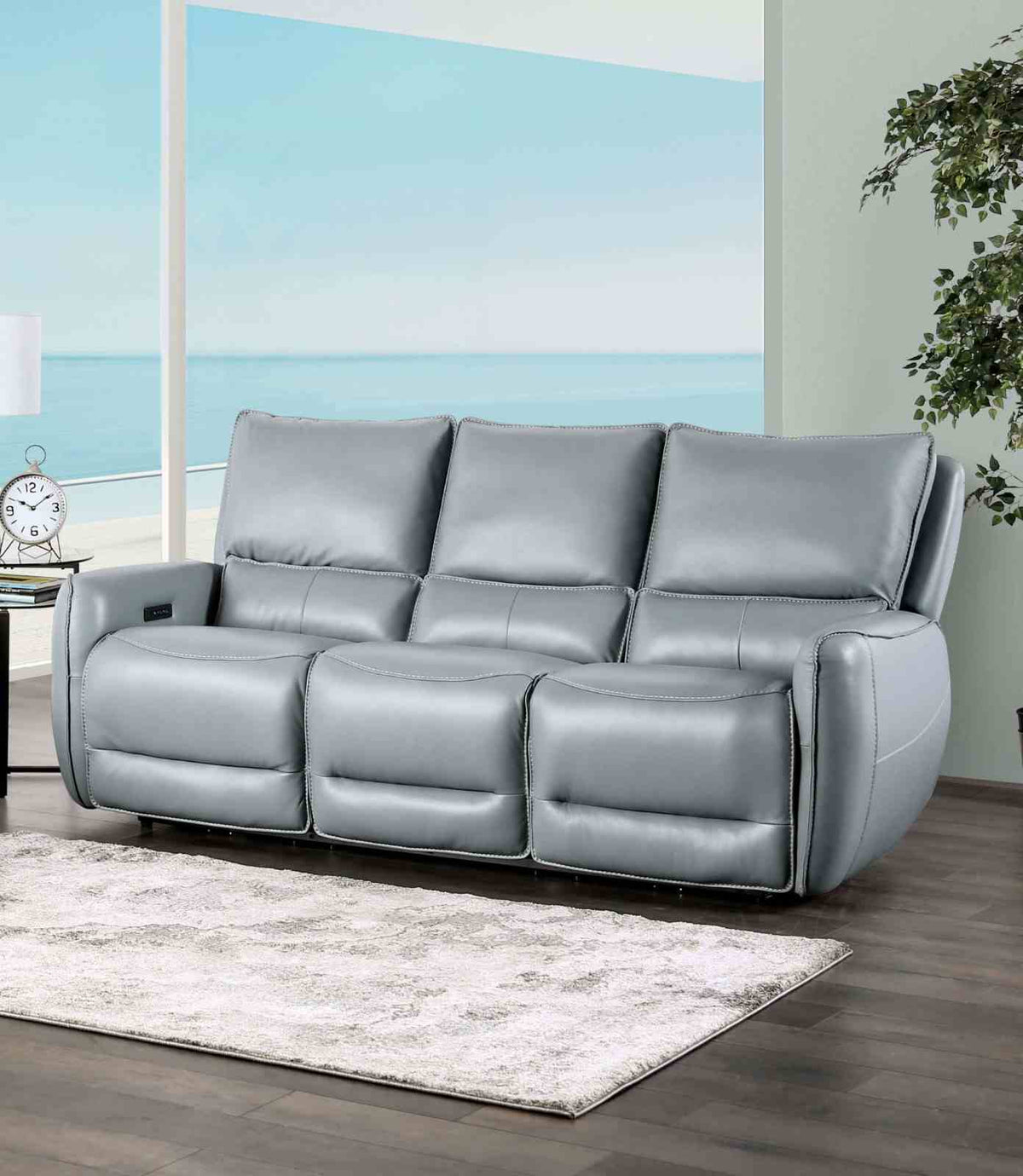 Phineas Pale Blue Power Sofa by Furniture of America at Eve Furniture