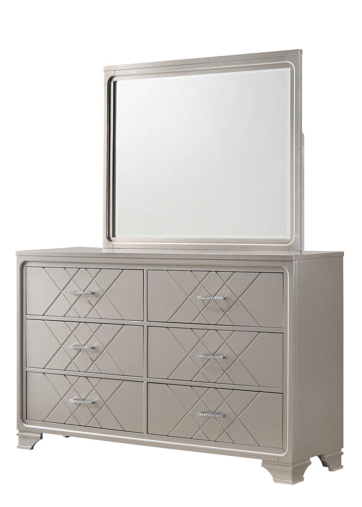 Phoebe Champagne Silver Bedroom Mirror (Mirror Only) by Crown Mark at Eve Furniture