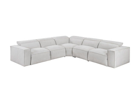 Phoebe Light Gray 5-Piece Modular Power Reclining Sectional by Homelegance at Eve Furniture