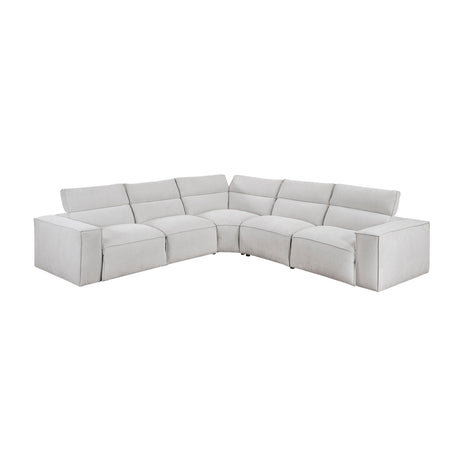 Phoebe Light Gray 5-Piece Modular Power Reclining Sectional by Homelegance at Eve Furniture