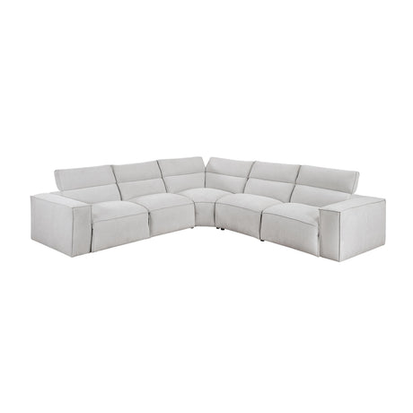 Phoebe Light Gray 5-Piece Modular Power Reclining Sectional by Homelegance at Eve Furniture