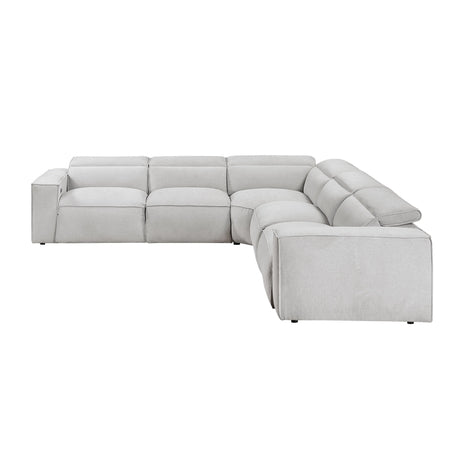 Phoebe Light Gray 5-Piece Modular Power Reclining Sectional by Homelegance at Eve Furniture