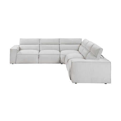 Phoebe Light Gray 5-Piece Modular Power Reclining Sectional by Homelegance at Eve Furniture