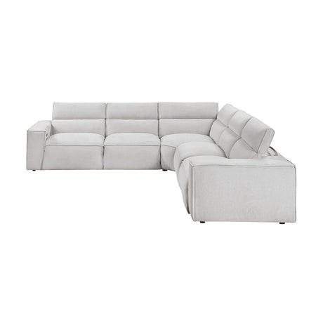 Phoebe Light Gray 5-Piece Modular Power Reclining Sectional by Homelegance at Eve Furniture