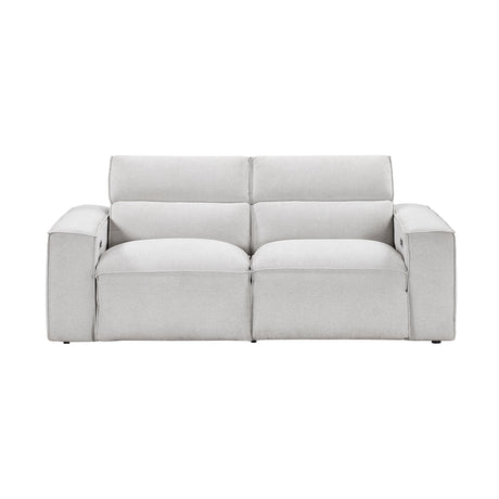 Phoebe Light Gray Power Double Reclining Sofa and Loveseat by Homelegance at Eve Furniture