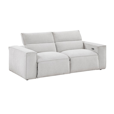 Phoebe Light Gray Power Double Reclining Sofa and Loveseat by Homelegance at Eve Furniture