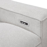 Phoebe Light Gray Power Double Reclining Sofa and Loveseat by Homelegance at Eve Furniture