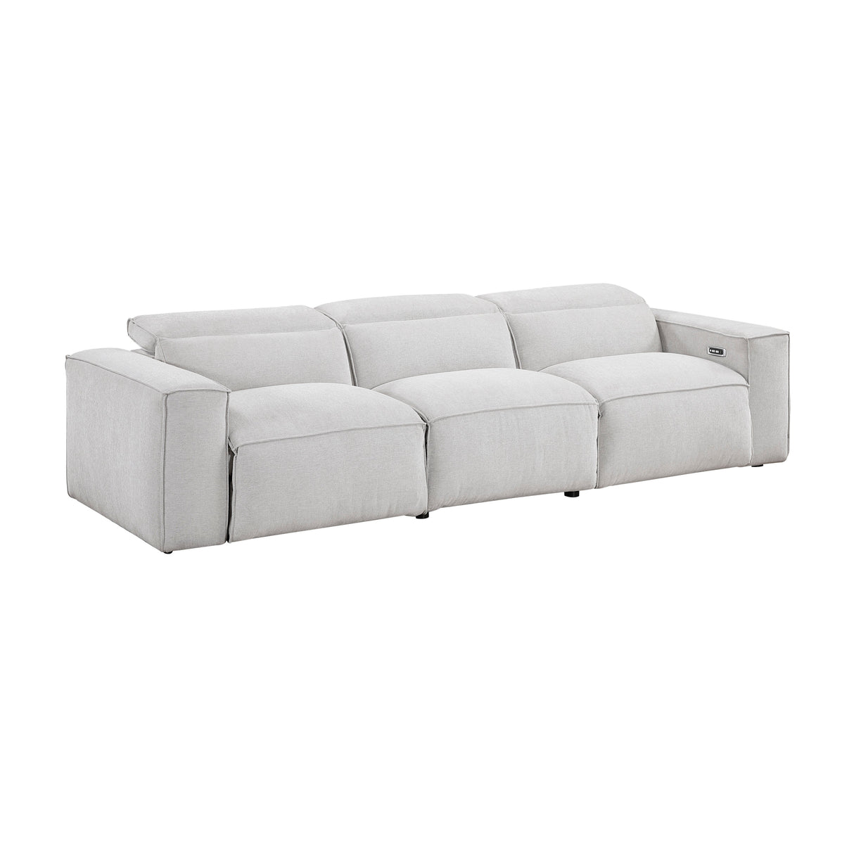 Phoebe Light Gray Power Double Reclining Sofa and Loveseat by Homelegance at Eve Furniture