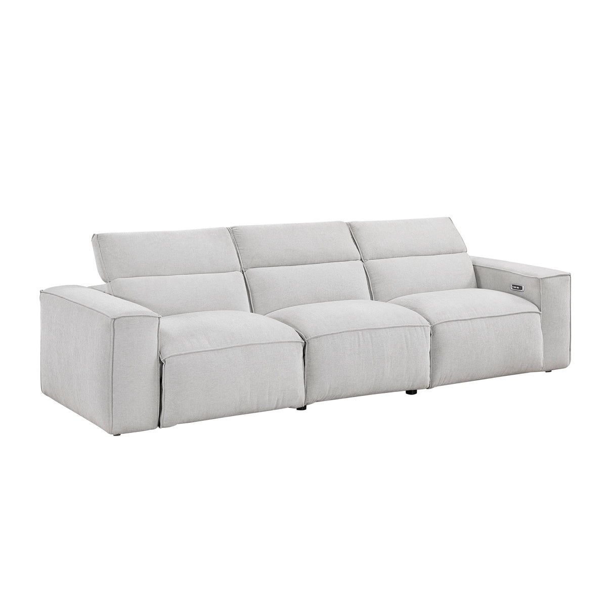 Phoebe Light Gray Power Double Reclining Sofa and Loveseat by Homelegance at Eve Furniture