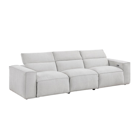 Phoebe Light Gray Power Double Reclining Sofa and Loveseat by Homelegance at Eve Furniture