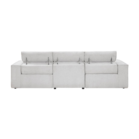 Phoebe Light Gray Power Double Reclining Sofa and Loveseat by Homelegance at Eve Furniture