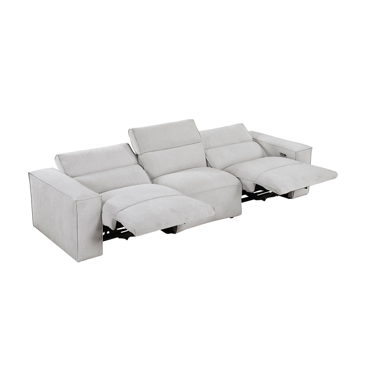 Phoebe Light Gray Power Double Reclining Sofa and Loveseat by Homelegance at Eve Furniture