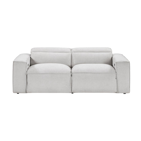 Phoebe Light Gray Power Double Reclining Sofa and Loveseat by Homelegance at Eve Furniture