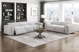 Phoebe Light Gray Power Double Reclining Sofa and Loveseat by Homelegance at Eve Furniture