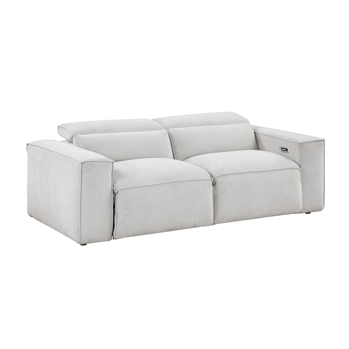 Phoebe Light Gray Power Double Reclining Loveseat with Power Headrests by Homelegance at Eve Furniture