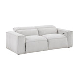 Phoebe Light Gray Power Double Reclining Loveseat with Power Headrests by Homelegance at Eve Furniture