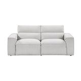 Phoebe Light Gray Power Double Reclining Loveseat with Power Headrests by Homelegance at Eve Furniture