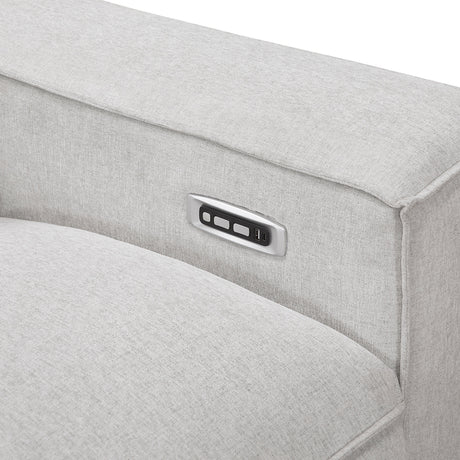 Phoebe Light Gray Power Double Reclining Loveseat with Power Headrests by Homelegance at Eve Furniture