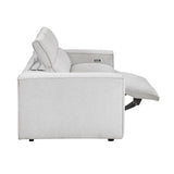 Phoebe Light Gray Power Double Reclining Loveseat with Power Headrests by Homelegance at Eve Furniture