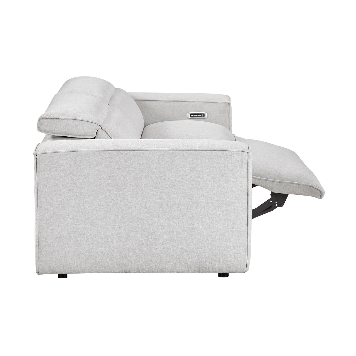 Phoebe Light Gray Power Double Reclining Loveseat with Power Headrests by Homelegance at Eve Furniture