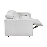 Phoebe Light Gray Power Double Reclining Loveseat with Power Headrests by Homelegance at Eve Furniture