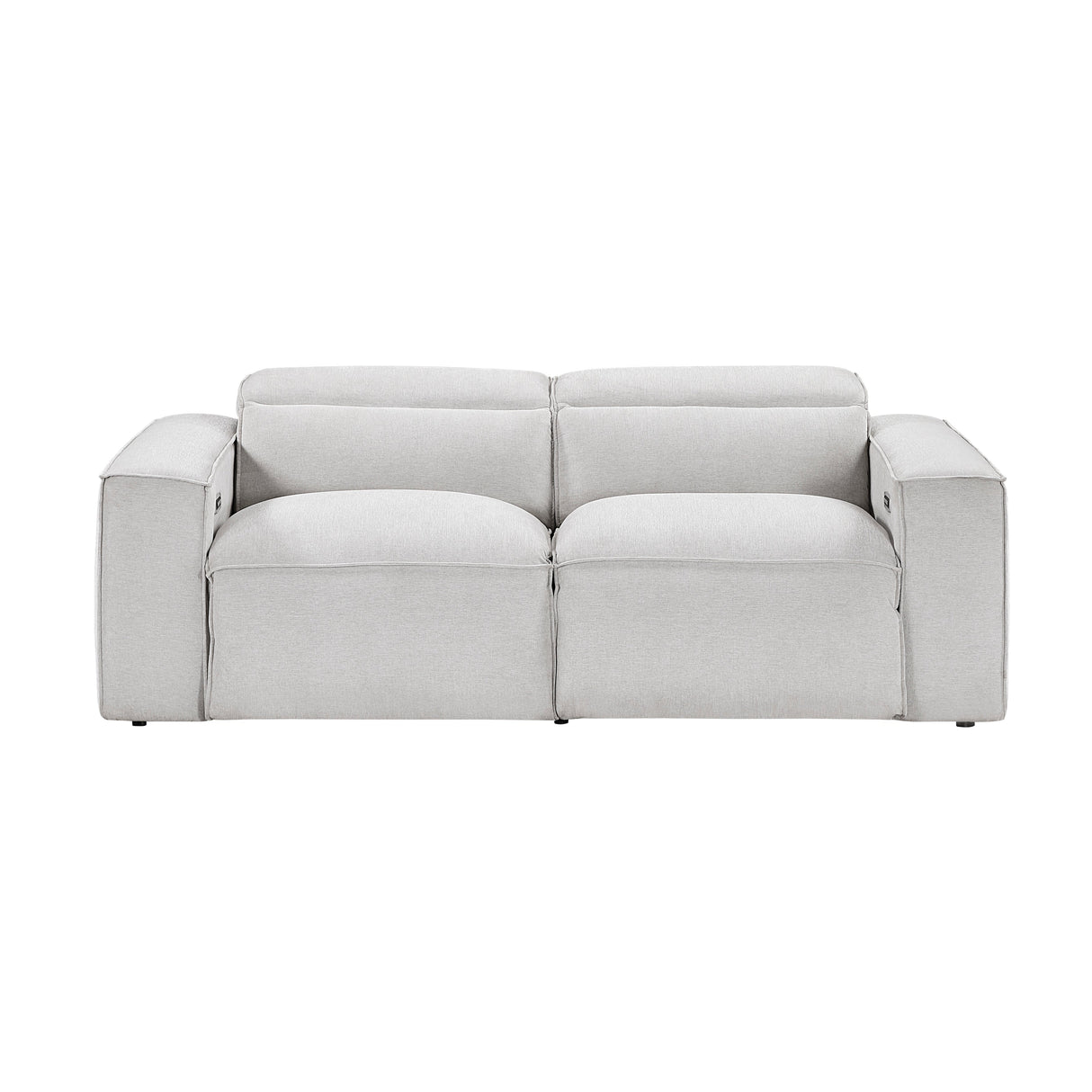 Phoebe Light Gray Power Double Reclining Loveseat with Power Headrests by Homelegance at Eve Furniture