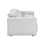Phoebe Light Gray Power Double Reclining Loveseat with Power Headrests by Homelegance at Eve Furniture