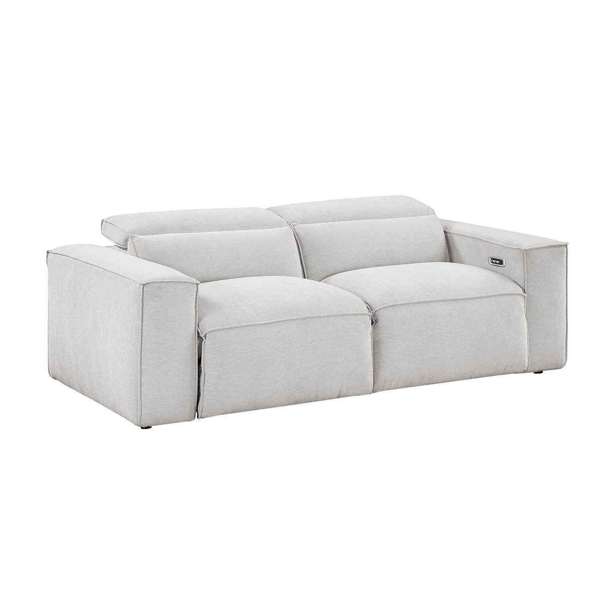 Phoebe Light Gray Power Double Reclining Loveseat with Power Headrests by Homelegance at Eve Furniture