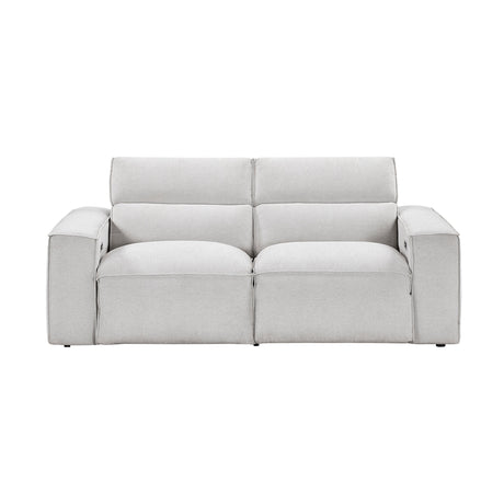 Phoebe Light Gray Power Double Reclining Loveseat with Power Headrests by Homelegance at Eve Furniture