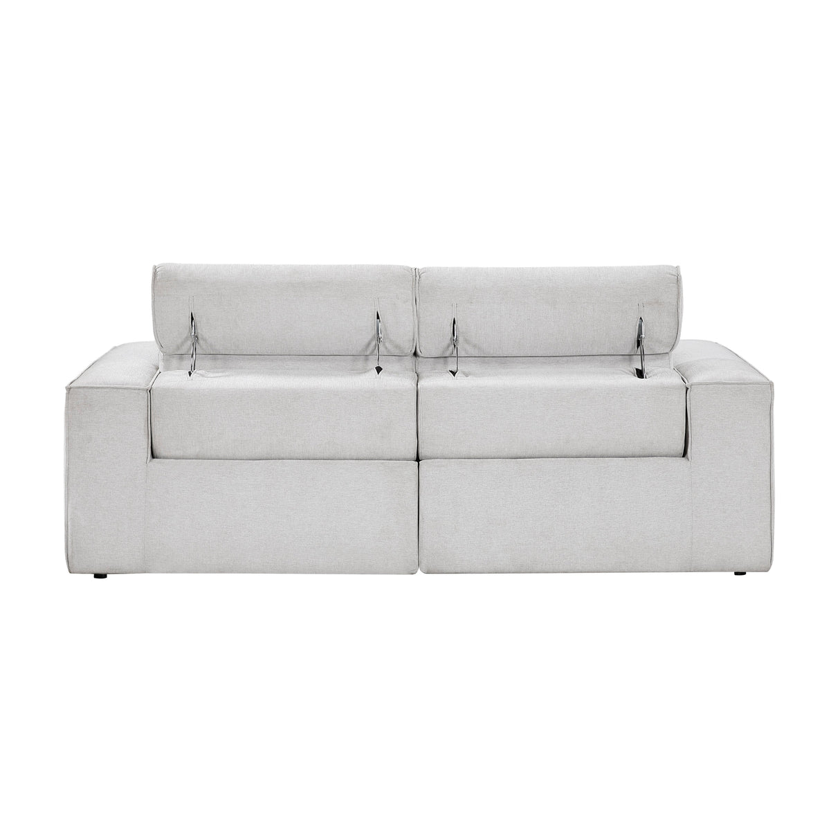 Phoebe Light Gray Power Double Reclining Loveseat with Power Headrests by Homelegance at Eve Furniture