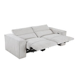 Phoebe Light Gray Power Double Reclining Loveseat with Power Headrests by Homelegance at Eve Furniture