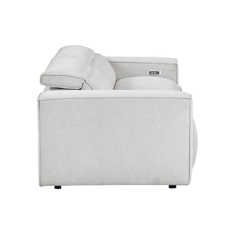 Phoebe Light Gray Power Double Reclining Sofa and Loveseat by Homelegance at Eve Furniture