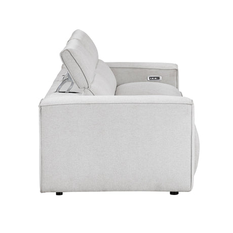 Phoebe Light Gray Power Double Reclining Sofa and Loveseat by Homelegance at Eve Furniture