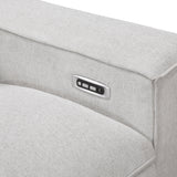 Phoebe Light Gray Power Double Reclining Sofa and Loveseat by Homelegance at Eve Furniture