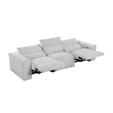 Phoebe Light Gray Power Double Reclining Sofa with Power Headrests by Homelegance at Eve Furniture