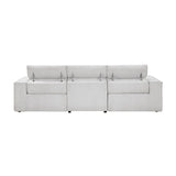Phoebe Light Gray Power Double Reclining Sofa with Power Headrests by Homelegance at Eve Furniture