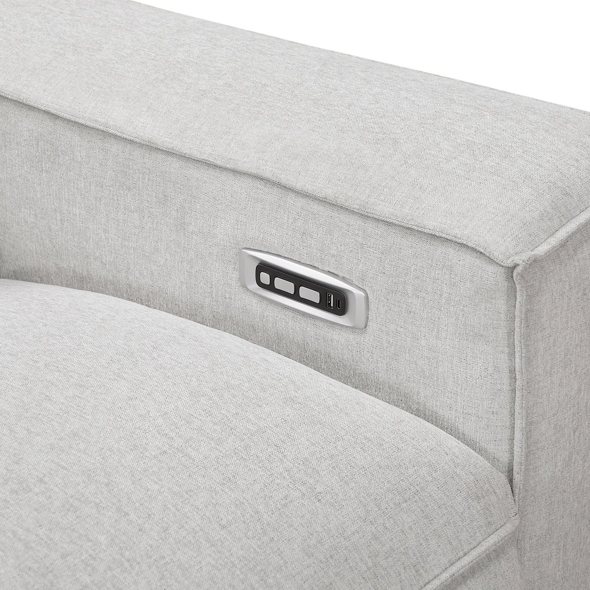 Phoebe Light Gray Power Double Reclining Loveseat with Power Headrests by Homelegance at Eve Furniture
