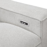 Phoebe Light Gray Power Double Reclining Loveseat with Power Headrests by Homelegance at Eve Furniture