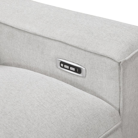 Phoebe Light Gray Power Double Reclining Loveseat with Power Headrests by Homelegance at Eve Furniture