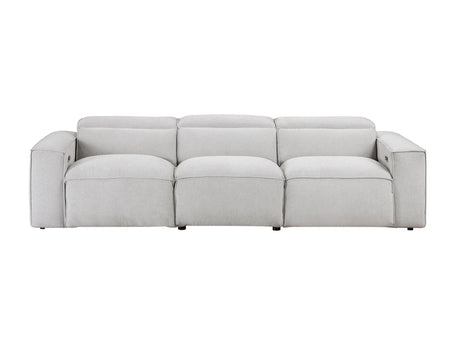 Phoebe Light Gray Power Double Reclining Sofa with Power Headrests by Homelegance at Eve Furniture