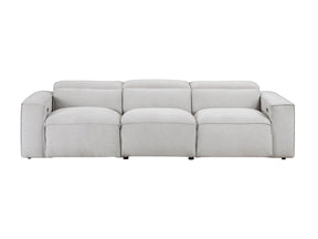 Phoebe Light Gray Power Double Reclining Sofa with Power Headrests by Homelegance at Eve Furniture