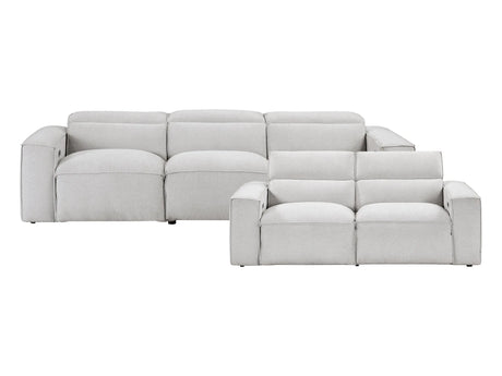 Phoebe Light Gray Power Reclining Sofa and Loveseat by Homelegance at Eve Furniture