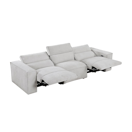 Phoebe Light Gray Power Reclining Sofa and Loveseat by Homelegance at Eve Furniture