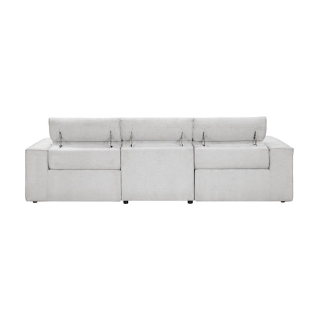 Phoebe Light Gray Power Reclining Sofa and Loveseat by Homelegance at Eve Furniture