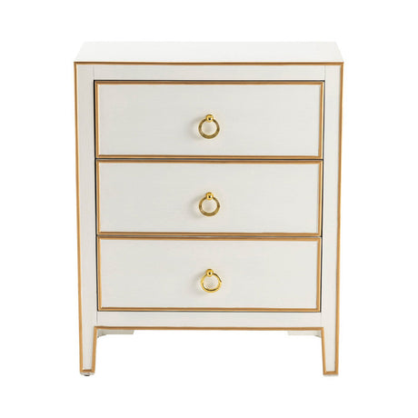 Phoebe White/Gold Chest by Crestview at Eve Furniture