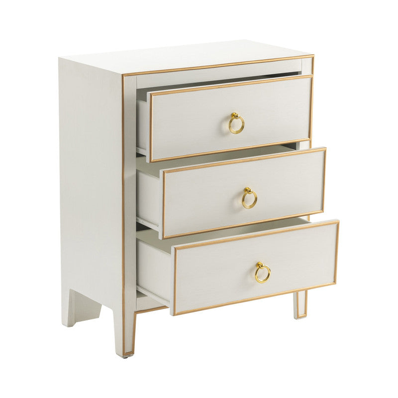 Phoebe White/Gold Chest by Crestview at Eve Furniture