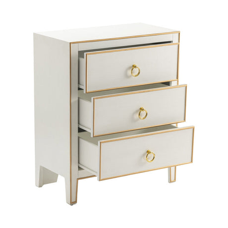 Phoebe White/Gold Chest by Crestview at Eve Furniture